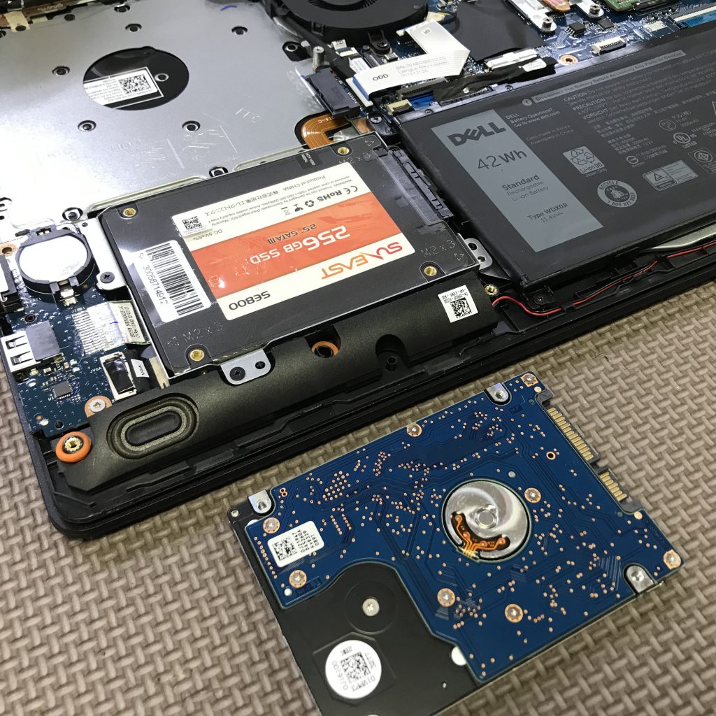 DELL・Vostro ノートパソコン 当店オススメパソコンクリーンパック＋SSD換装の施工事例（岡崎市）