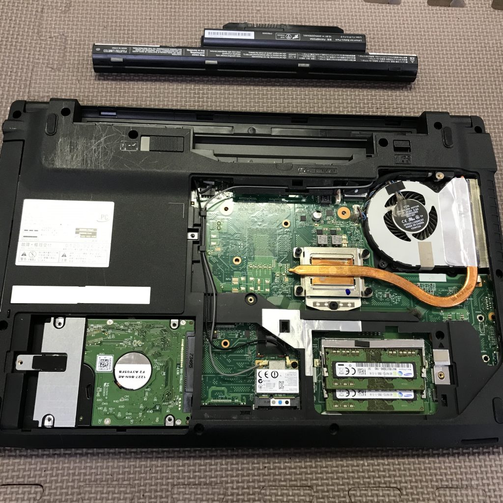 FUJITSU・LIFEBOOK AH53/MのHDD不良によるパソコンクリーンパック＋SSD換装事例（豊田市）