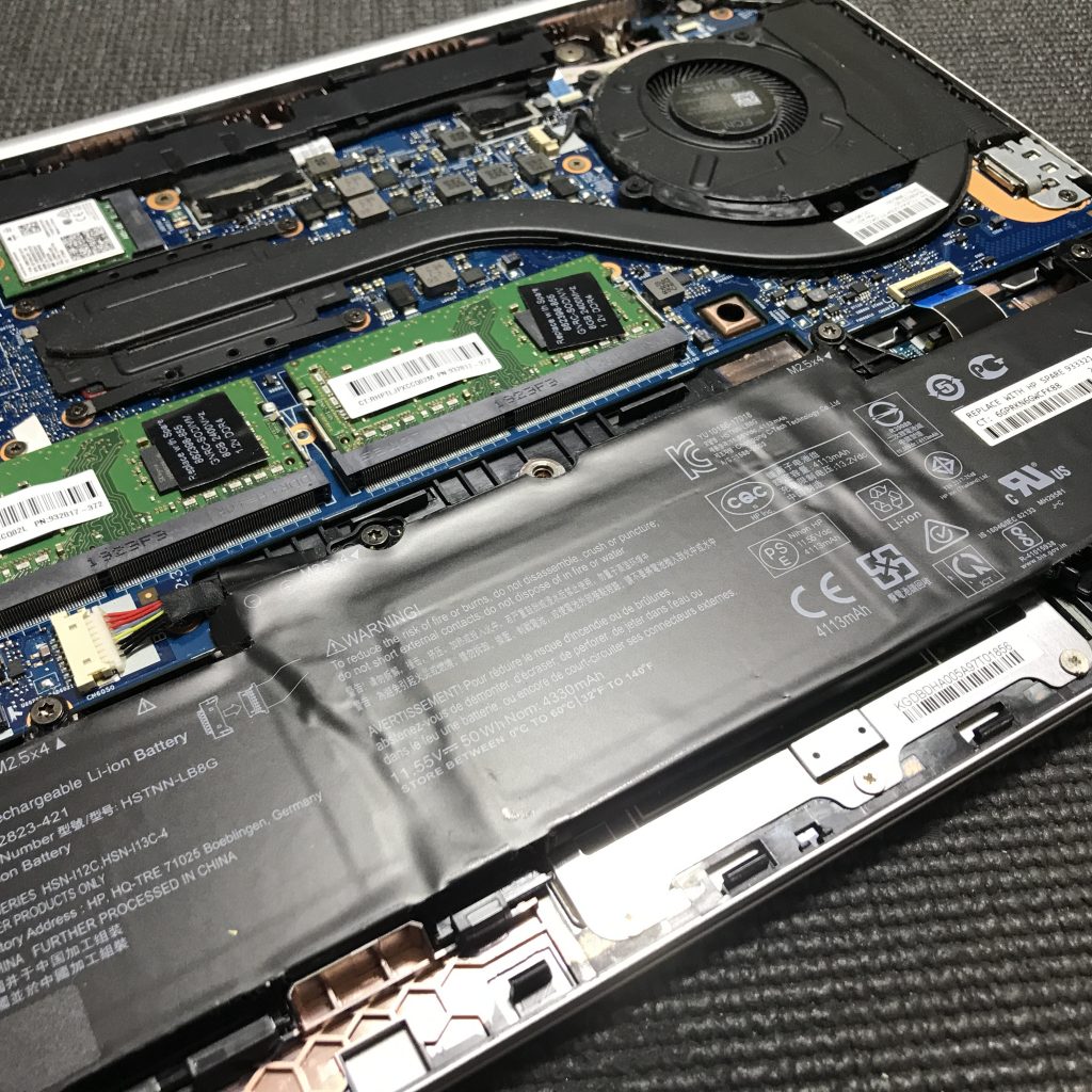 HP・EliteBook 830 G5  内蔵バッテリーの交換修理  岡崎市のお客様の修理事例