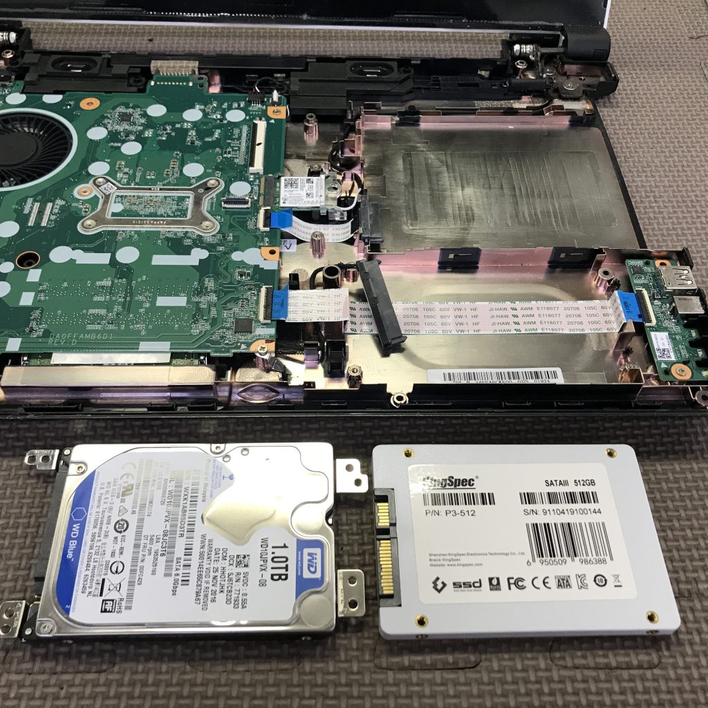 NEC・LAVIE NS150/F ノートパソコンの当店オススメのパソコンクリーンパック＋SSD換装事例（岡崎市）