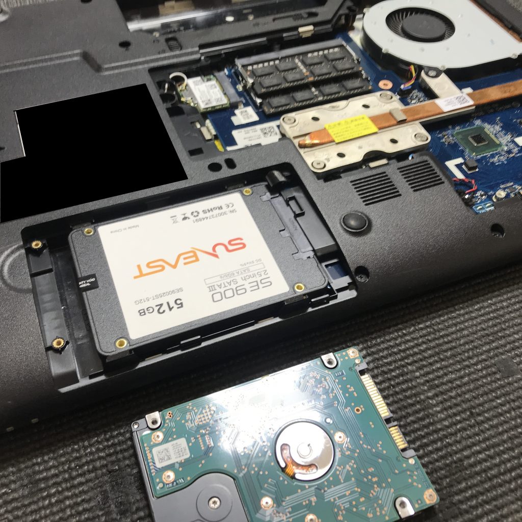 NEC・LaVie LL750SSW パソコンクリーンパック＋SSD換装＋メモリの増設  岡崎市のお客様の修理事例