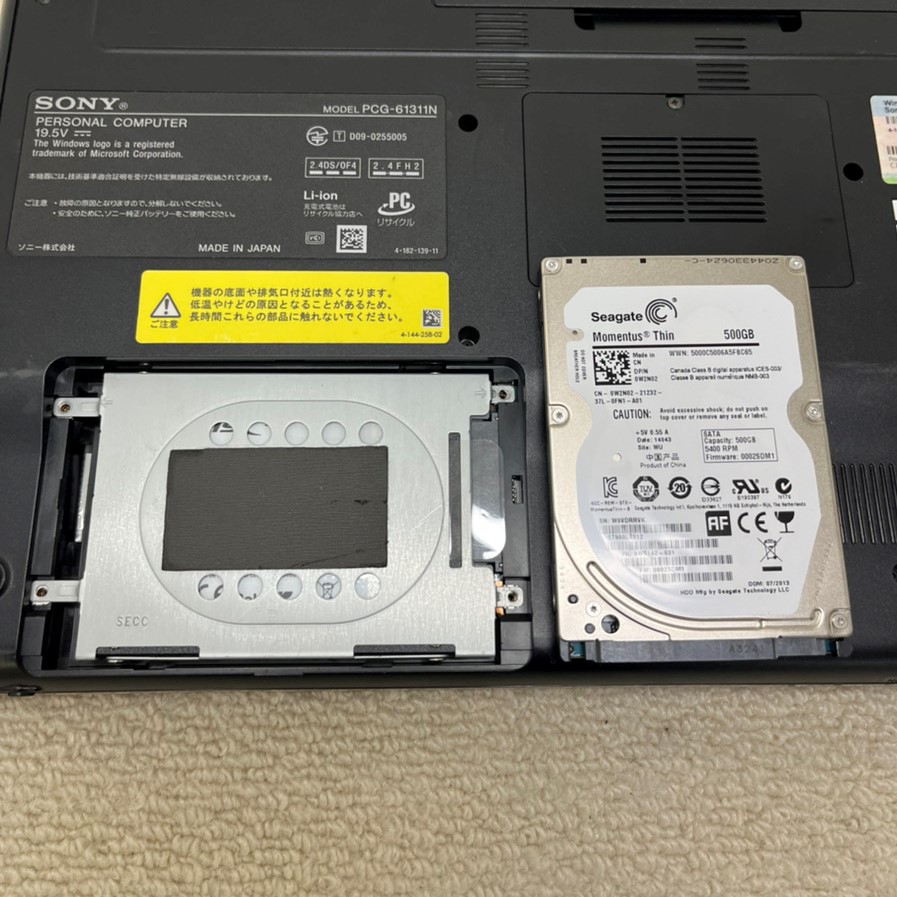 SONY・VAIO VPCEA1AFJ の当店オススメパソコンクリーンパック＋SSD換装事例（岡崎市）