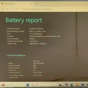 PC堂によるパソコン修理前のバッテリーレポート画面